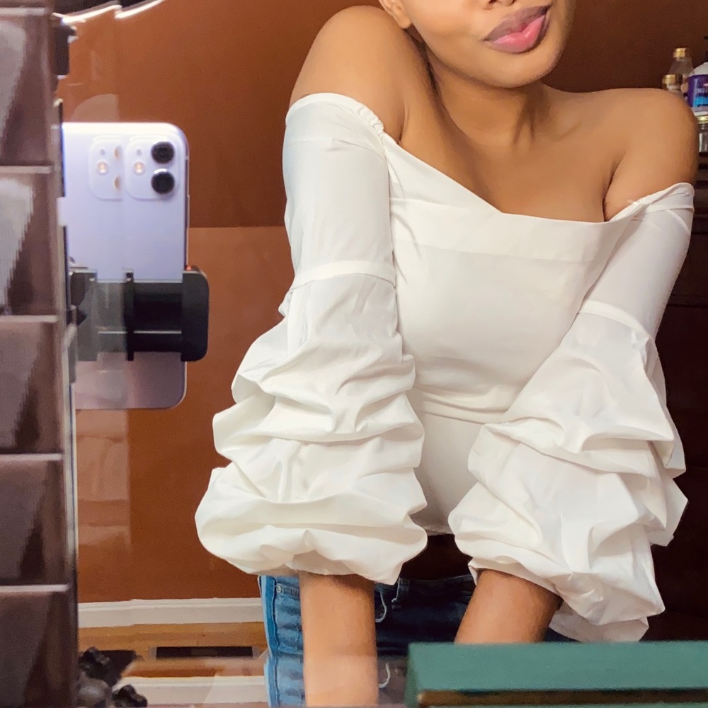 White off shoulder top